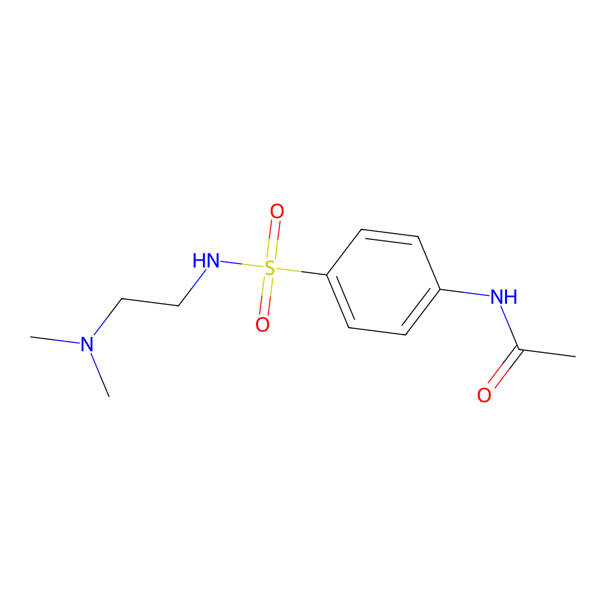 N-[4-(2-dimethylaminoethylsulfamoyl)phenyl]acetamide molecular structure, CAS 14417-11-9