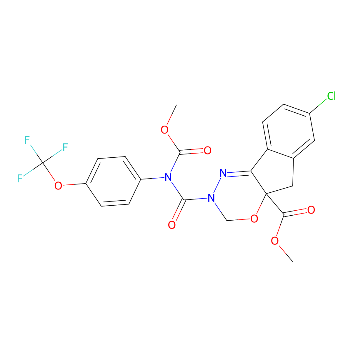 Indoxacarb, (+-)- molecular structure, CAS 144171-61-9