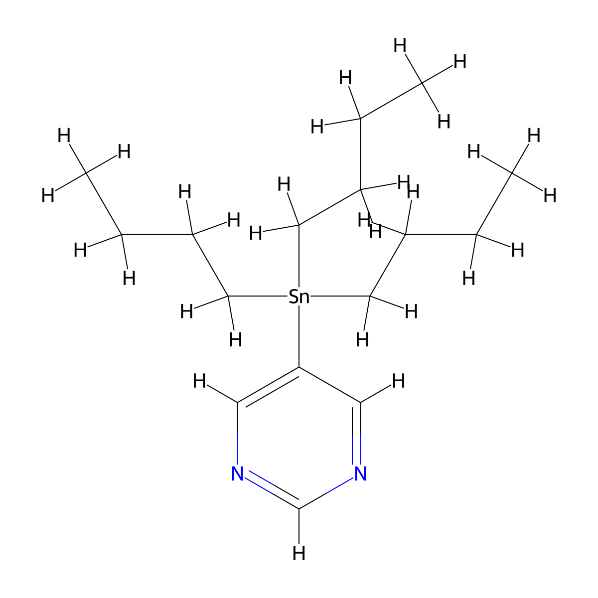 5-(Tributylstannyl)pyrimidine molecular structure, CAS 144173-85-3