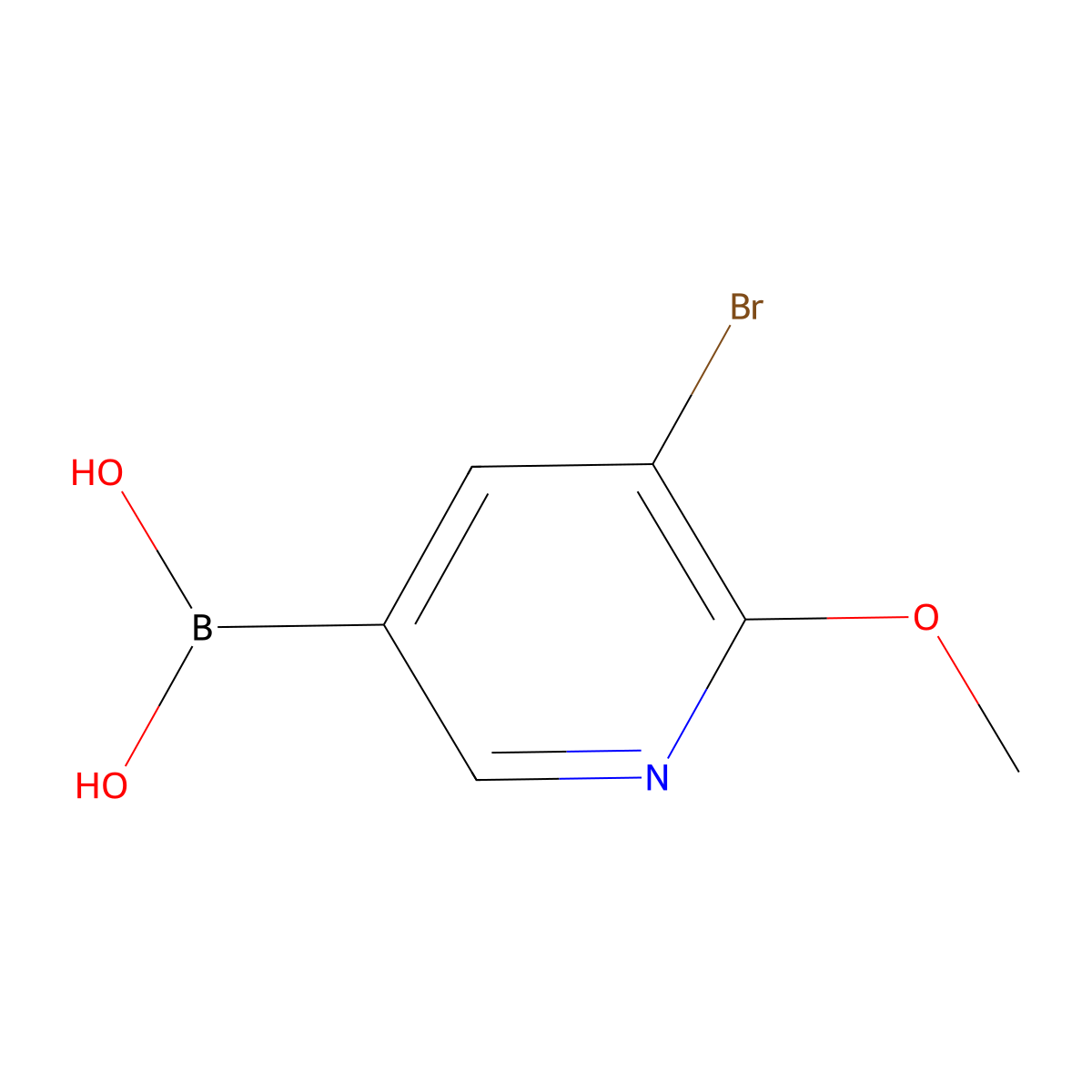 (5-Bromo-6-methoxypyridin-3-yl)boronic acid molecular structure, CAS 1441734-46-8
