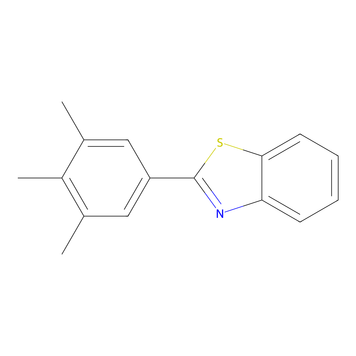 2-(3,4,5-Trimethylphenyl)-1,3-benzothiazole molecular structure, CAS 144176-32-9