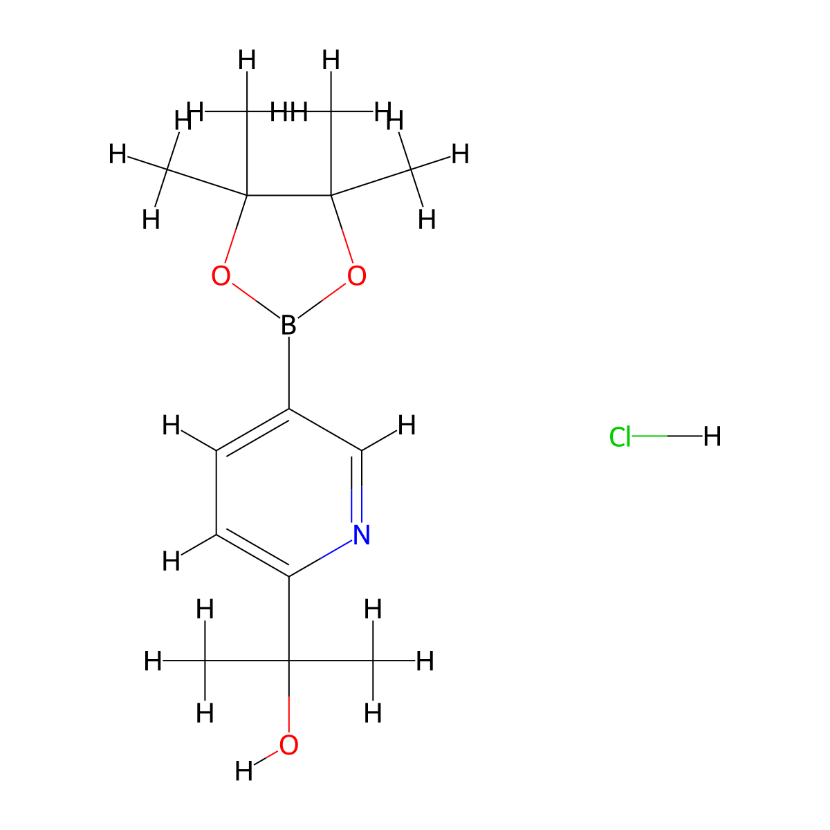 2-(5-(4,4,5,5-Tetramethyl-1,3,2-dioxaborolan-2-yl)pyridin-2-yl)propan-2-ol hydrochloride molecular structure, CAS 1441765-57-6