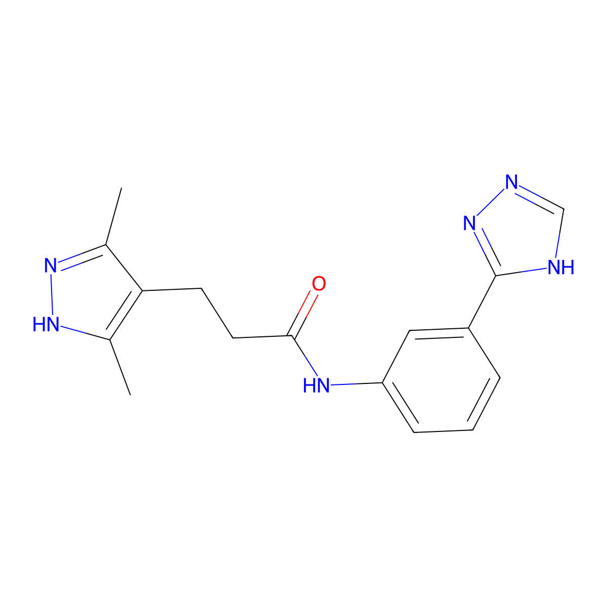 3-(3,5-dimethyl-1H-pyrazol-4-yl)-N-[3-(4H-1,2,4-triazol-3-yl)phenyl]propanamide molecular structure, CAS 1441864-12-5