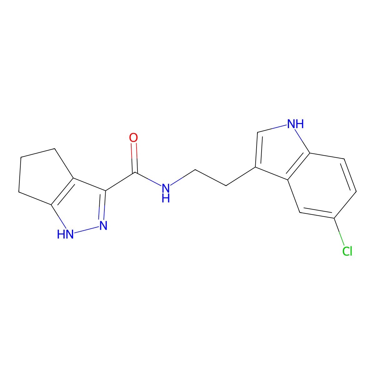 N-[2-(5-chloro-1H-indol-3-yl)ethyl]-2,4,5,6-tetrahydrocyclopenta[c]pyrazole-3-carboxamide molecular structure, CAS 1441866-64-3