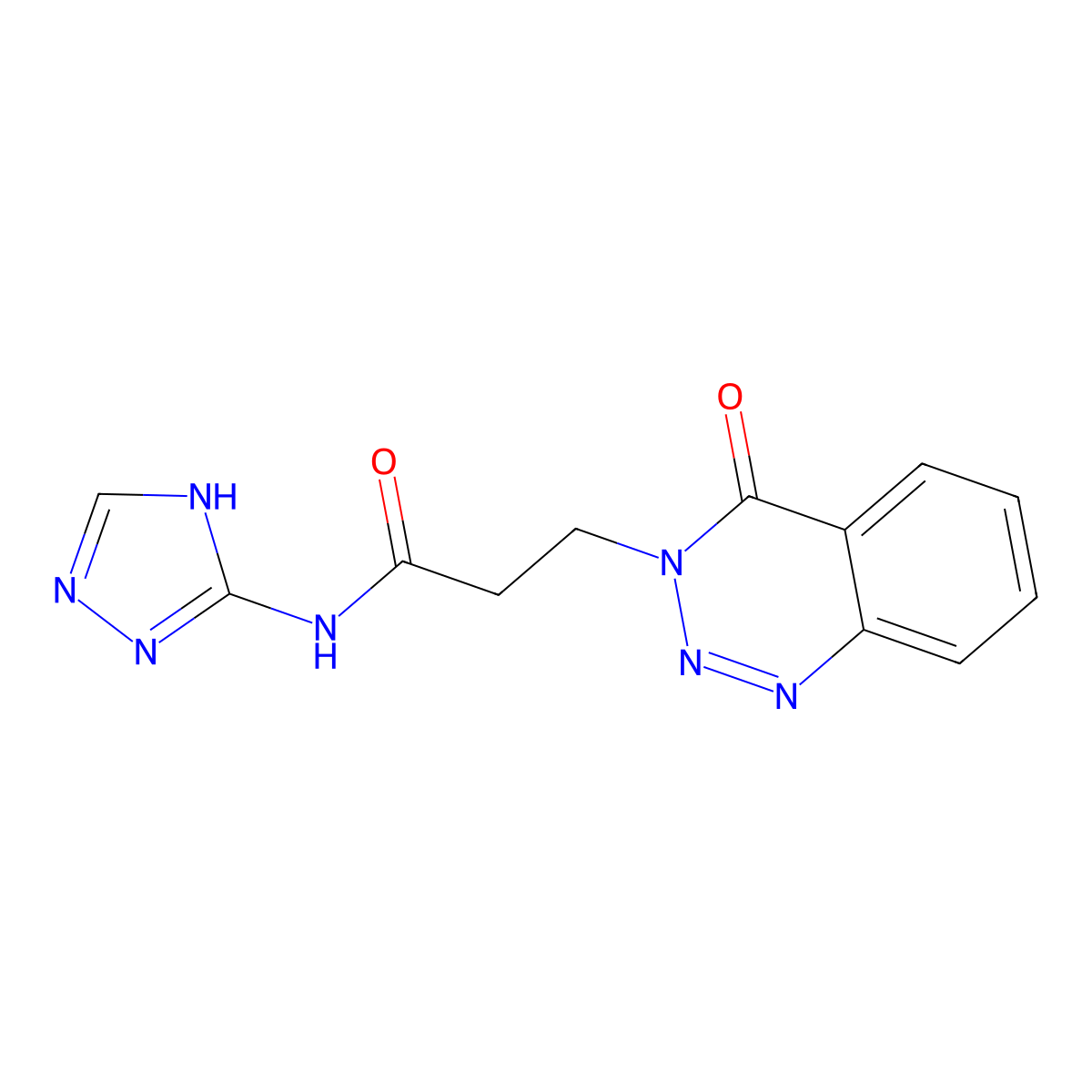 3-(4-oxo-1,2,3-benzotriazin-3(4H)-yl)-N-(4H-1,2,4-triazol-3-yl)propanamide molecular structure, CAS 1441879-47-5