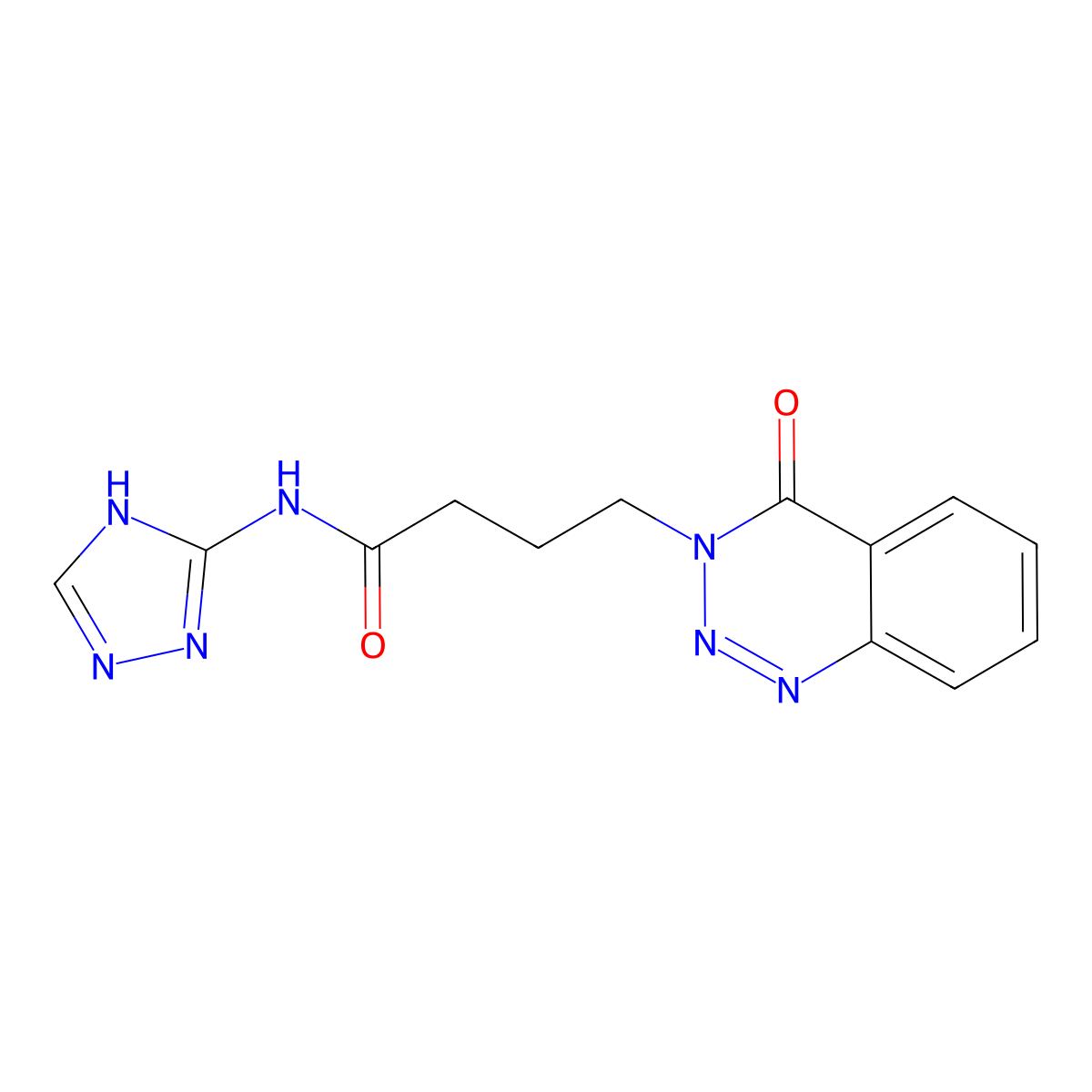 4-(4-oxo-1,2,3-benzotriazin-3(4H)-yl)-N-(4H-1,2,4-triazol-3-yl)butanamide molecular structure, CAS 1441887-33-7