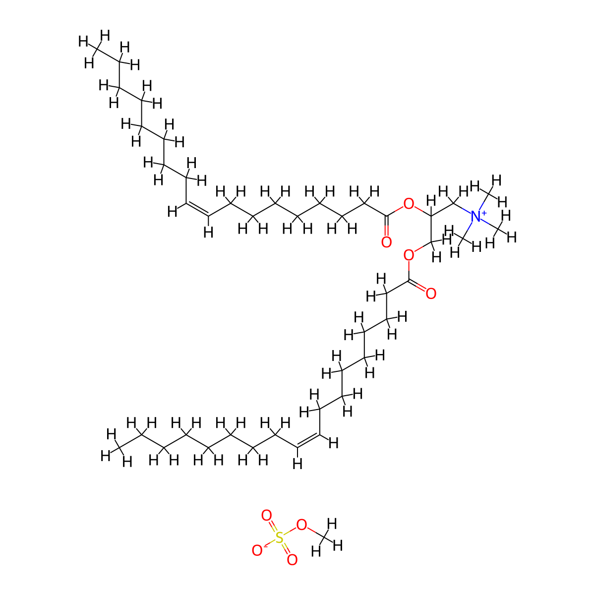 DOTAP methyl sulfate molecular structure, CAS 144189-73-1