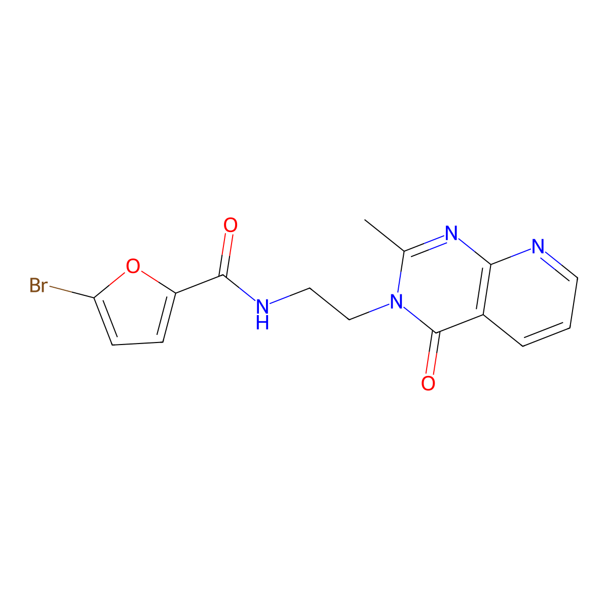 5-bromo-N-[2-(2-methyl-4-oxopyrido[2,3-d]pyrimidin-3(4H)-yl)ethyl]furan-2-carboxamide molecular structure, CAS 1441895-72-2