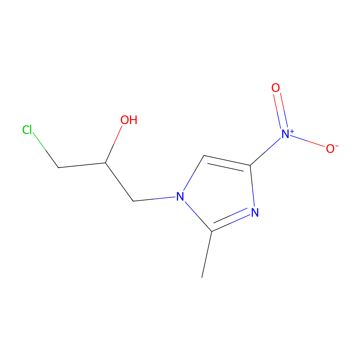 1-(3-Chloro-2-hydroxypropyl)-2-methyl-4-nitroimidazole molecular structure, CAS 14419-11-5