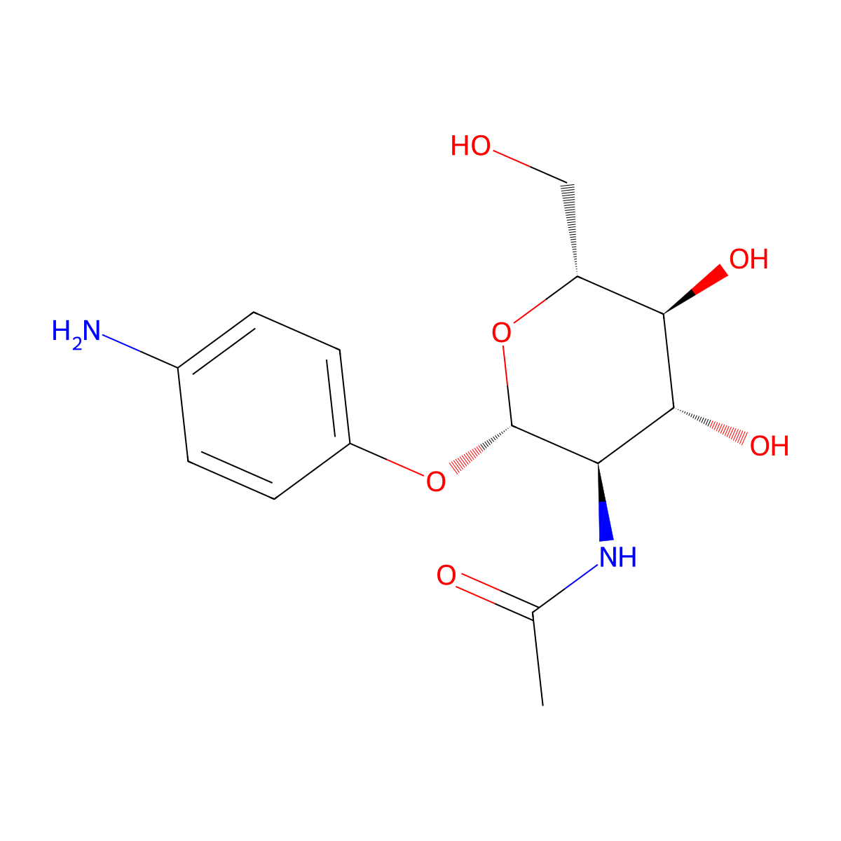 4-Aminophenyl 2-acetamido-2-deoxy-b-D-glucopyranoside molecular structure, CAS 14419-59-1