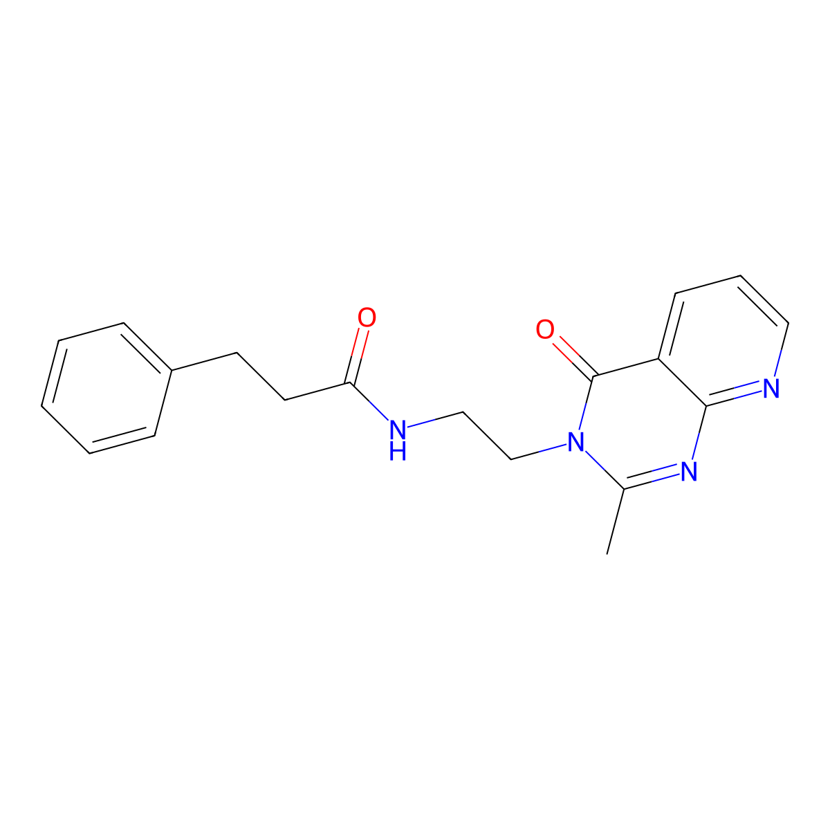 N-[2-(2-methyl-4-oxopyrido[2,3-d]pyrimidin-3(4H)-yl)ethyl]-3-phenylpropanamide molecular structure, CAS 1441904-61-5