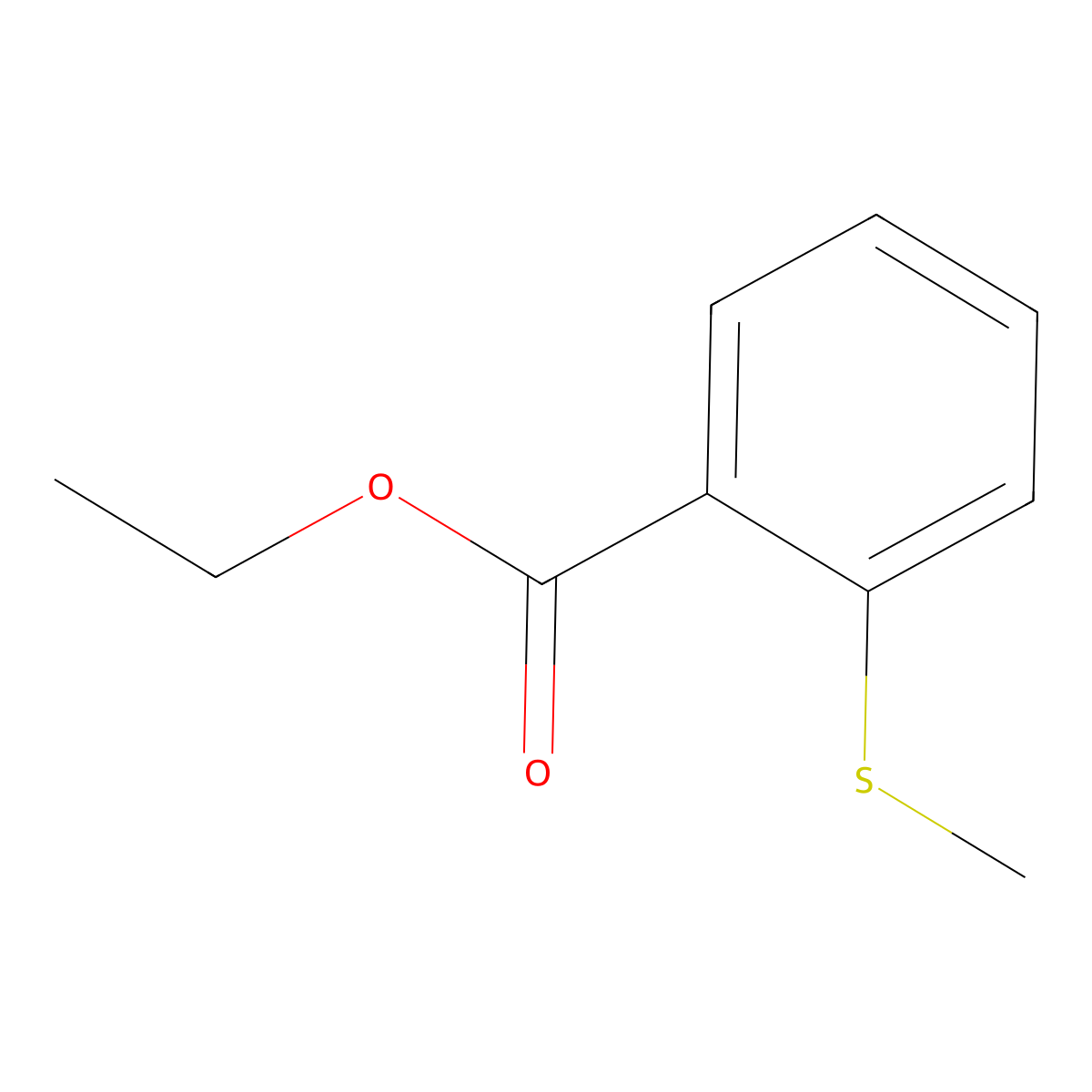 Ethyl 2-(methylsulfanyl)benzoate molecular structure, CAS 1442-00-8