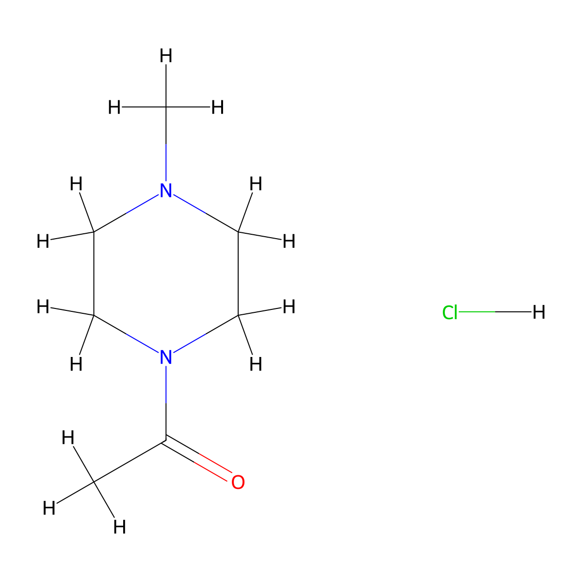 1-Acetyl-4-methylpiperazine hydrochloride molecular structure, CAS 144205-68-5