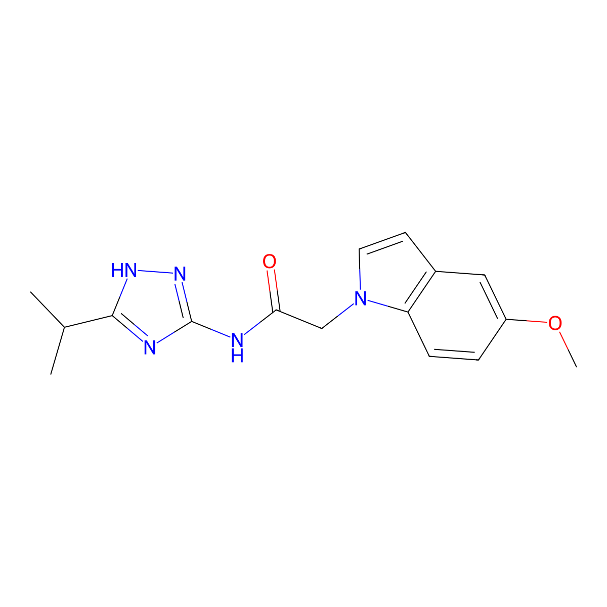 2-(5-methoxy-1H-indol-1-yl)-N-[3-(propan-2-yl)-1H-1,2,4-triazol-5-yl]acetamide molecular structure, CAS 1442077-13-5
