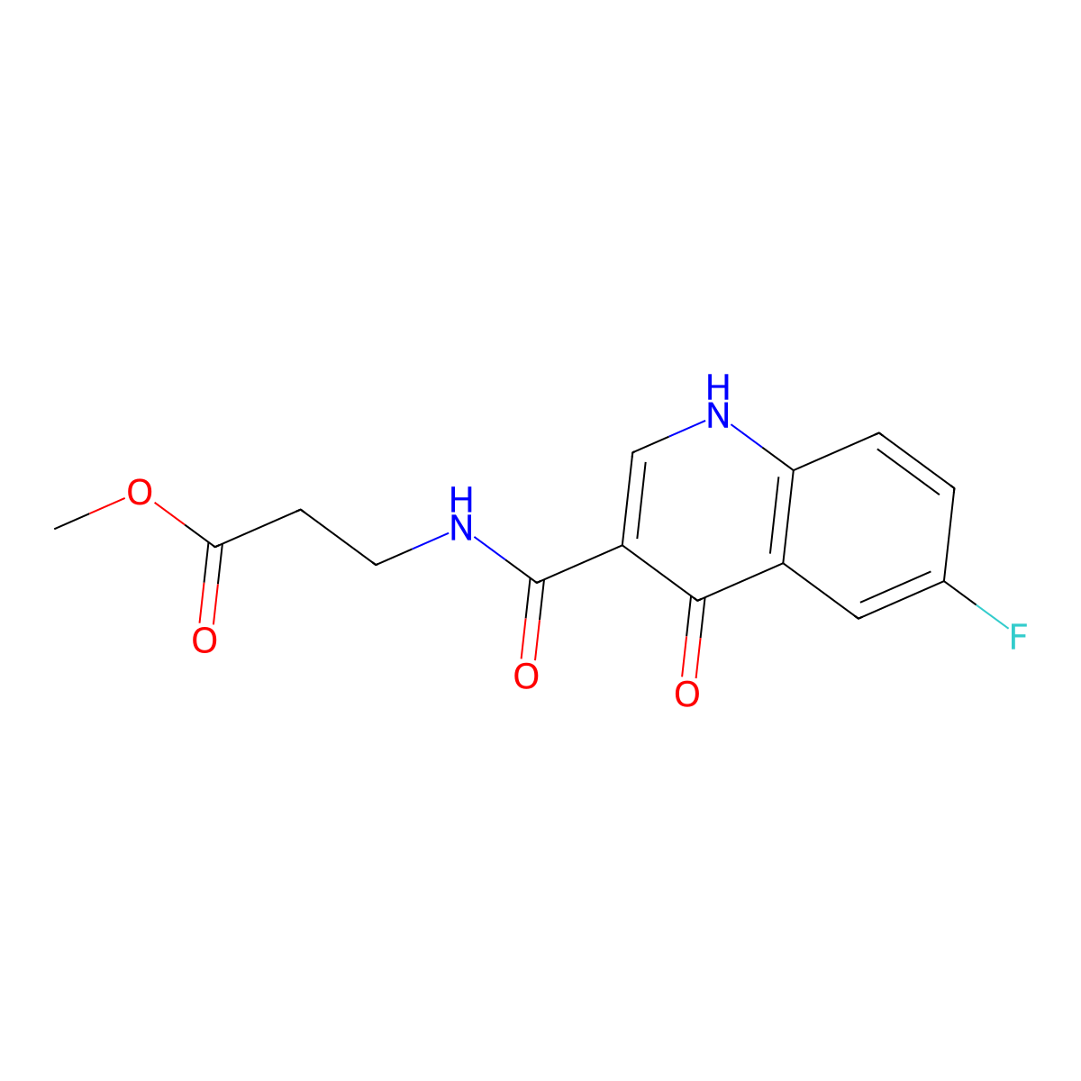 Methyl 3-(6-fluoro-4-hydroxyquinoline-3-carboxamido)propanoate molecular structure, CAS 1442077-72-6