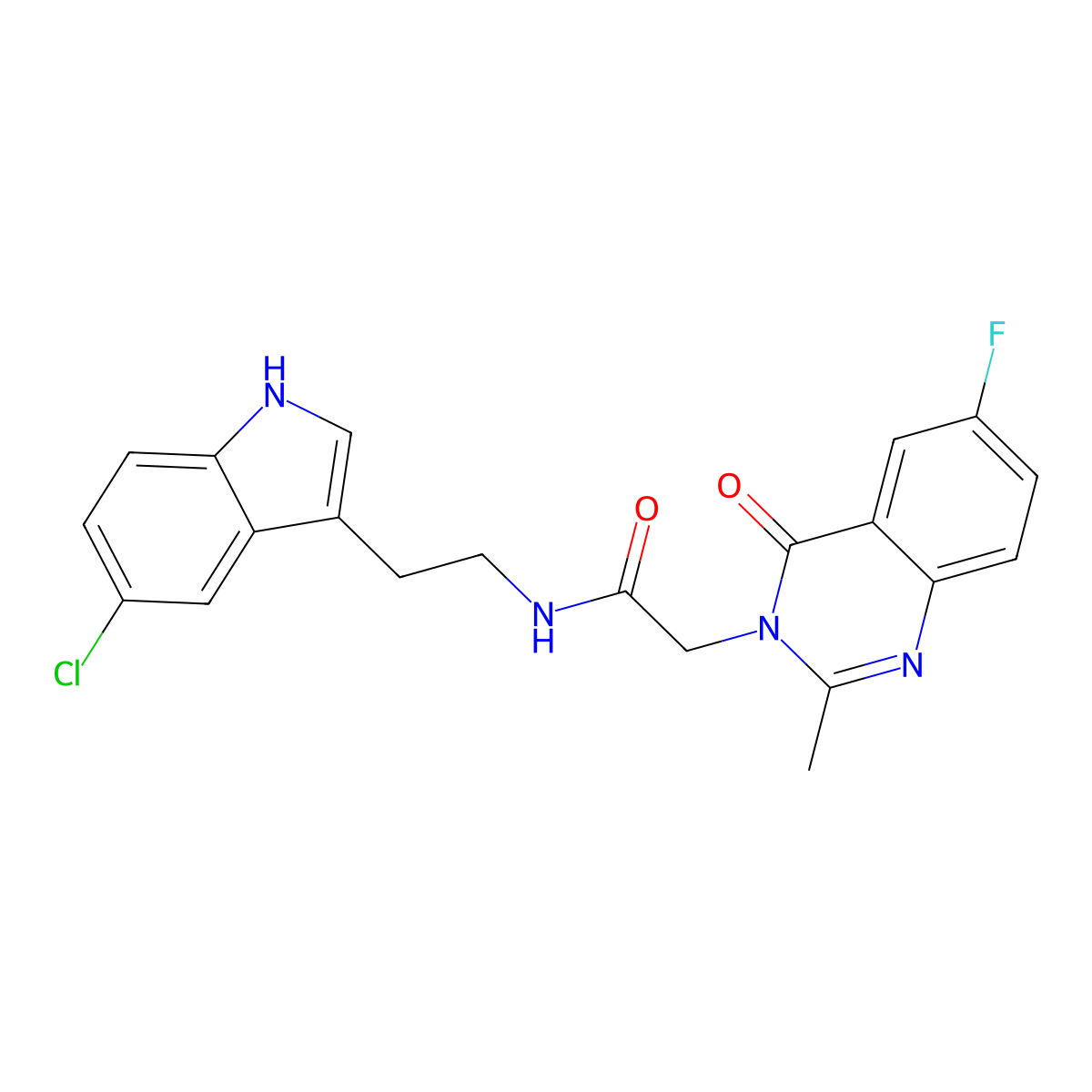 N-[2-(5-chloro-1H-indol-3-yl)ethyl]-2-(6-fluoro-2-methyl-4-oxoquinazolin-3(4H)-yl)acetamide molecular structure, CAS 1442077-97-5