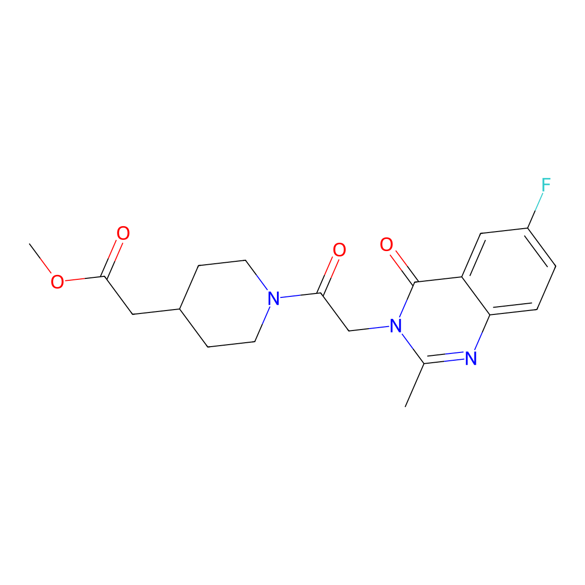 methyl {1-[(6-fluoro-2-methyl-4-oxoquinazolin-3(4H)-yl)acetyl]piperidin-4-yl}acetate molecular structure, CAS 1442078-43-4