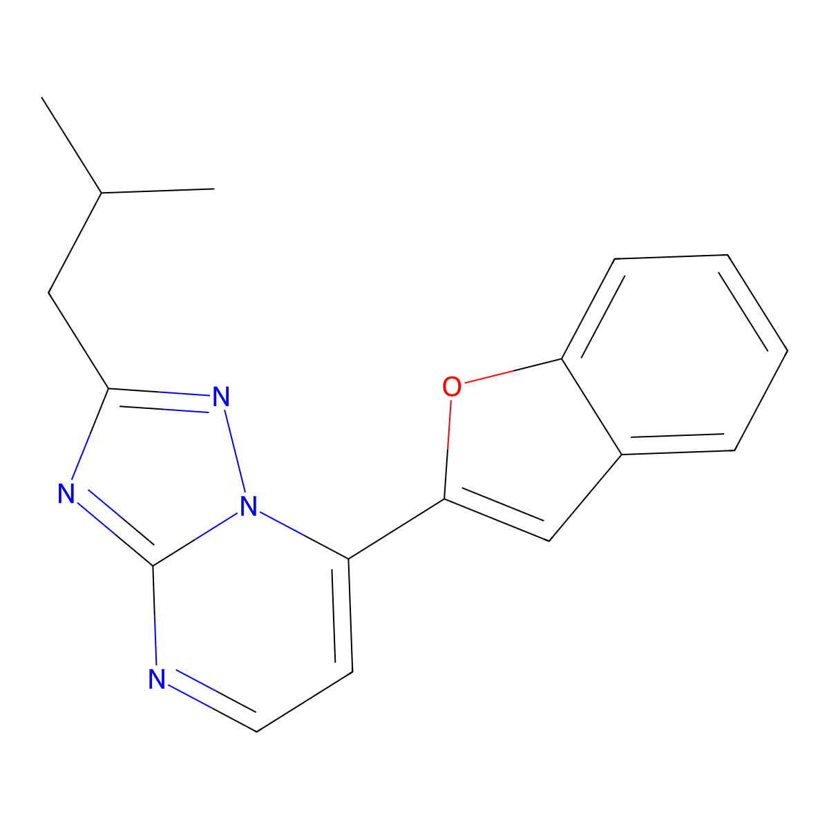 7-(1-Benzofuran-2-yl)-2-isobutyl[1,2,4]triazolo[1,5-a]pyrimidine molecular structure, CAS 1442078-51-4
