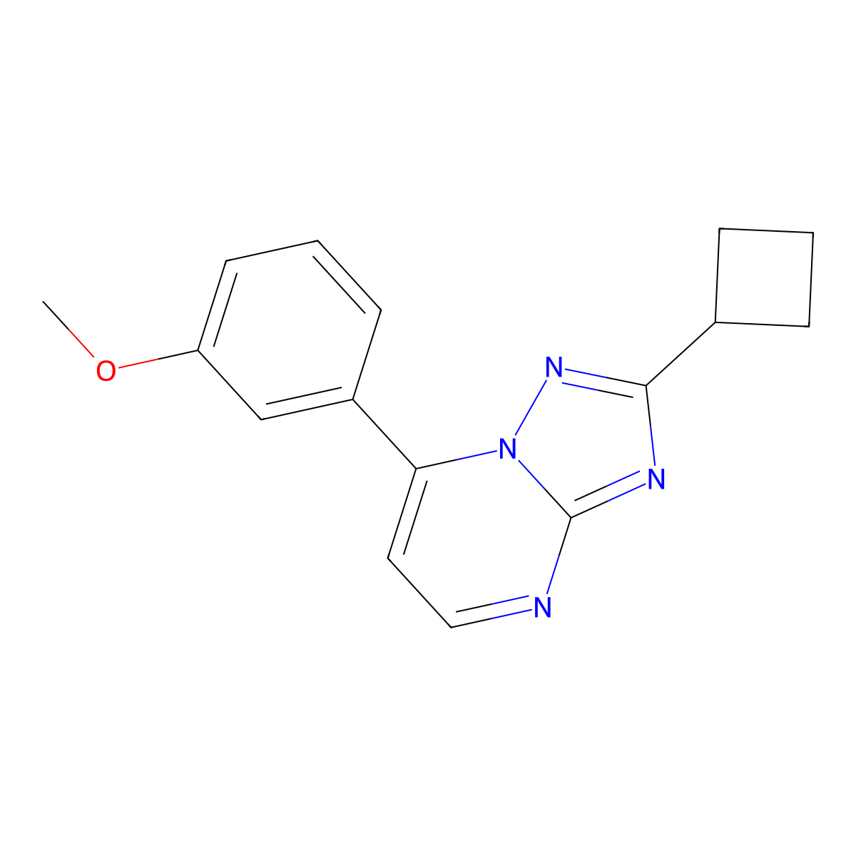 2-Cyclobutyl-7-(3-methoxyphenyl)[1,2,4]triazolo[1,5-a]pyrimidine molecular structure, CAS 1442078-54-7