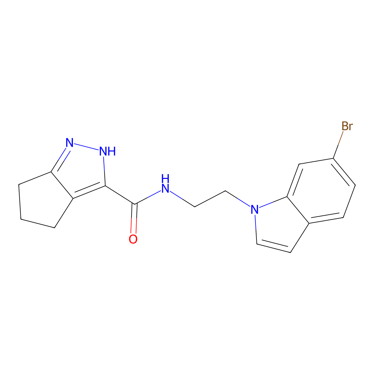N-[2-(6-bromo-1H-indol-1-yl)ethyl]-2,4,5,6-tetrahydrocyclopenta[c]pyrazole-3-carboxamide molecular structure, CAS 1442078-75-2