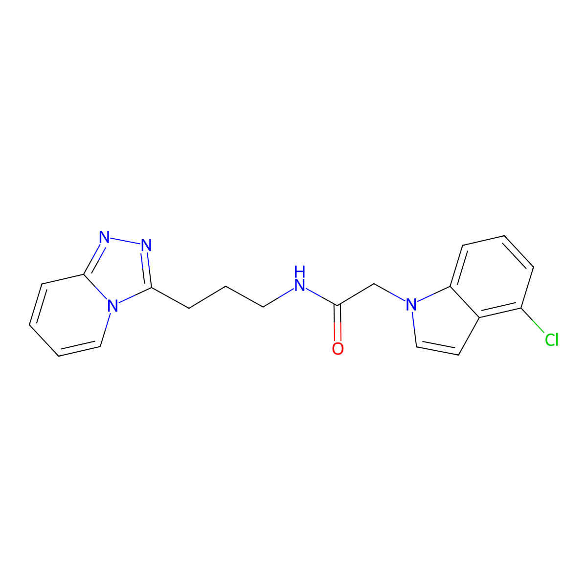 2-(4-chloro-1H-indol-1-yl)-N-(3-[1,2,4]triazolo[4,3-a]pyridin-3-ylpropyl)acetamide molecular structure, CAS 1442079-09-5
