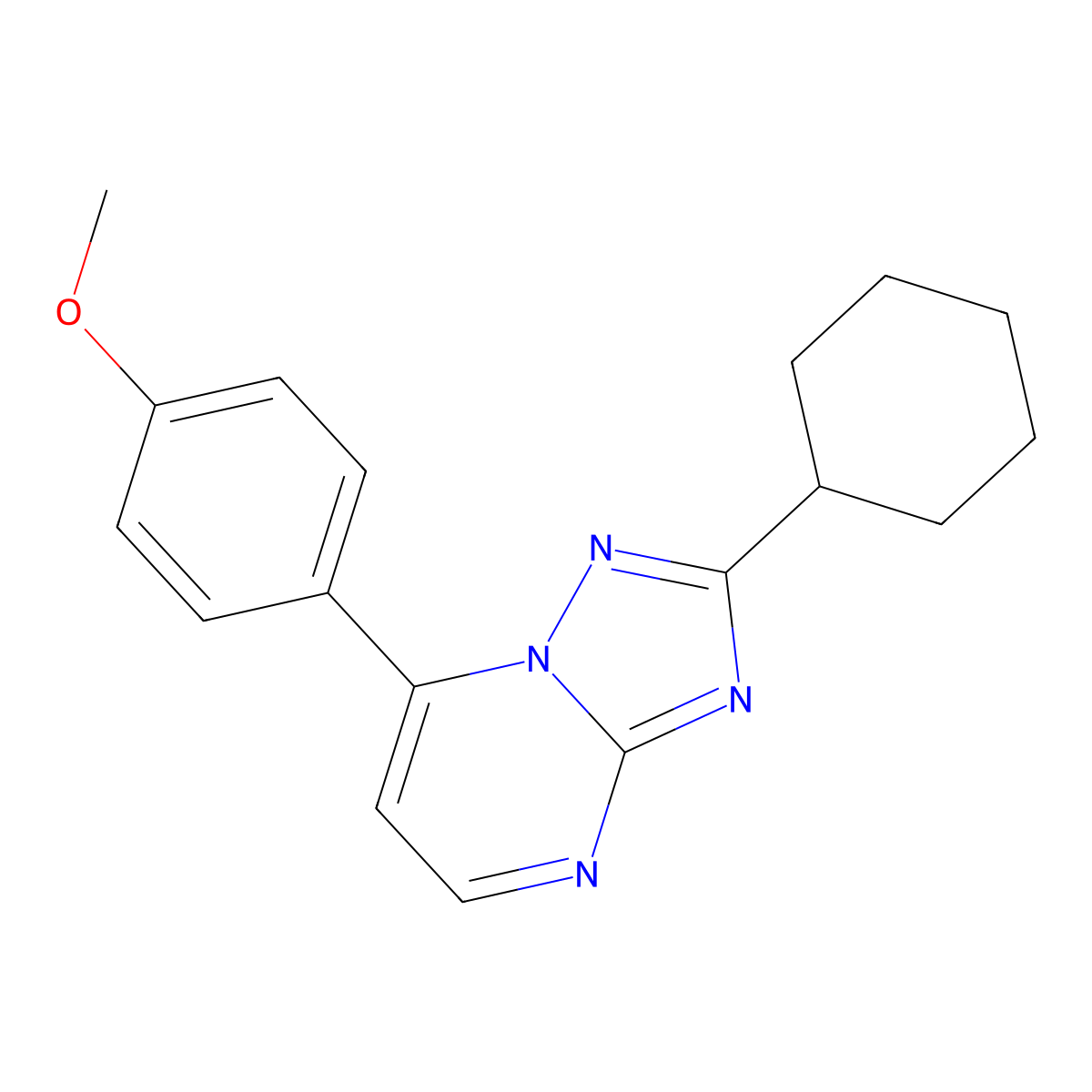 2-Cyclohexyl-7-(4-methoxyphenyl)[1,2,4]triazolo[1,5-a]pyrimidine molecular structure, CAS 1442079-25-5