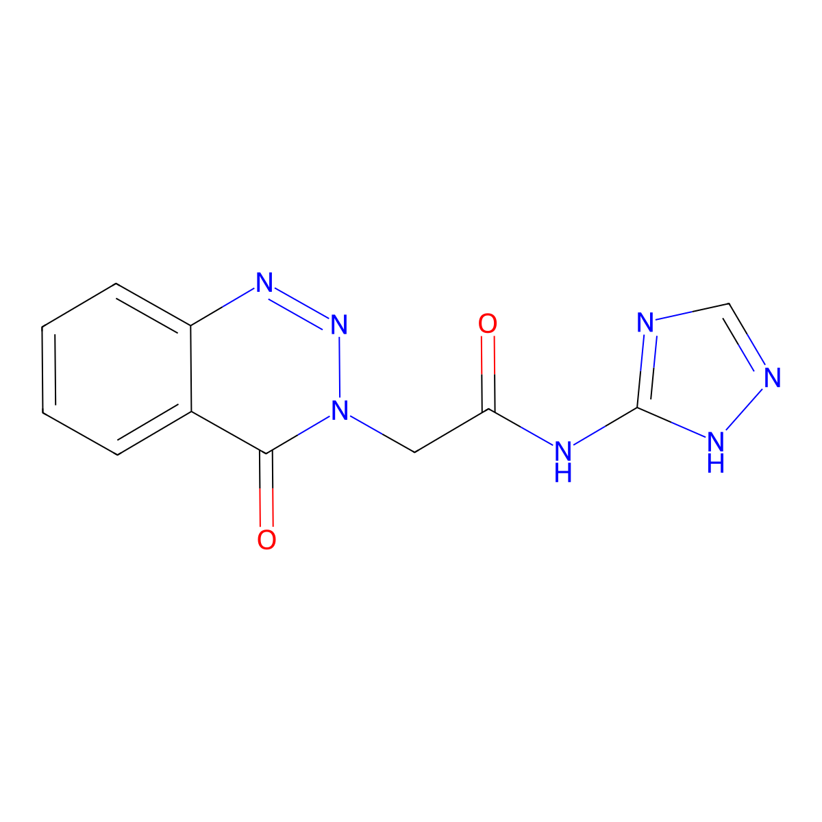 2-(4-oxo-1,2,3-benzotriazin-3(4H)-yl)-N-(4H-1,2,4-triazol-3-yl)acetamide molecular structure, CAS 1442079-56-2