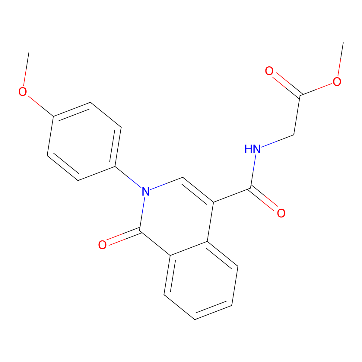 methyl N-{[2-(4-methoxyphenyl)-1-oxo-1,2-dihydroisoquinolin-4-yl]carbonyl}glycinate molecular structure, CAS 1442079-58-4