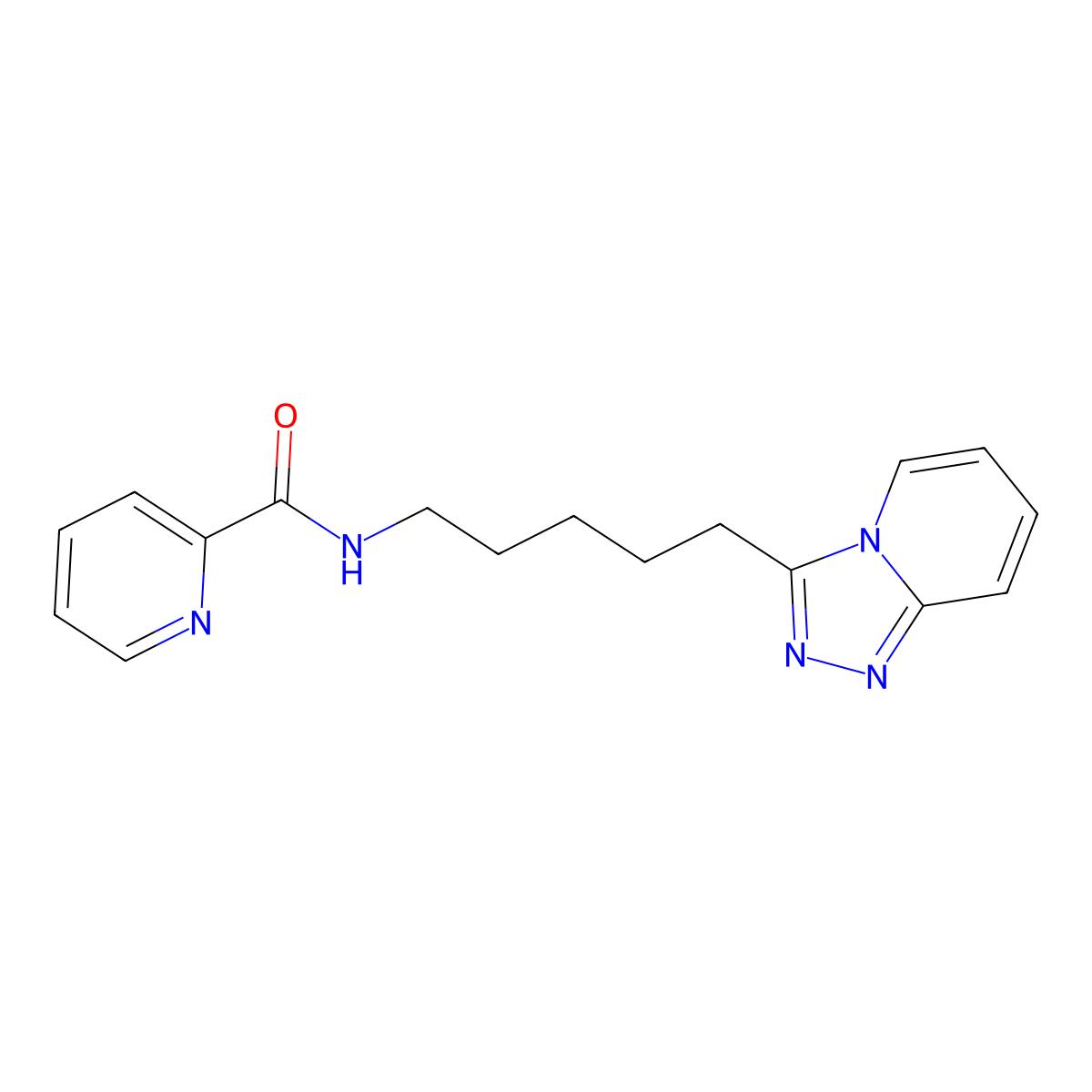 N-(5-[1,2,4]triazolo[4,3-a]pyridin-3-ylpentyl)-2-pyridinecarboxamide molecular structure, CAS 1442079-60-8