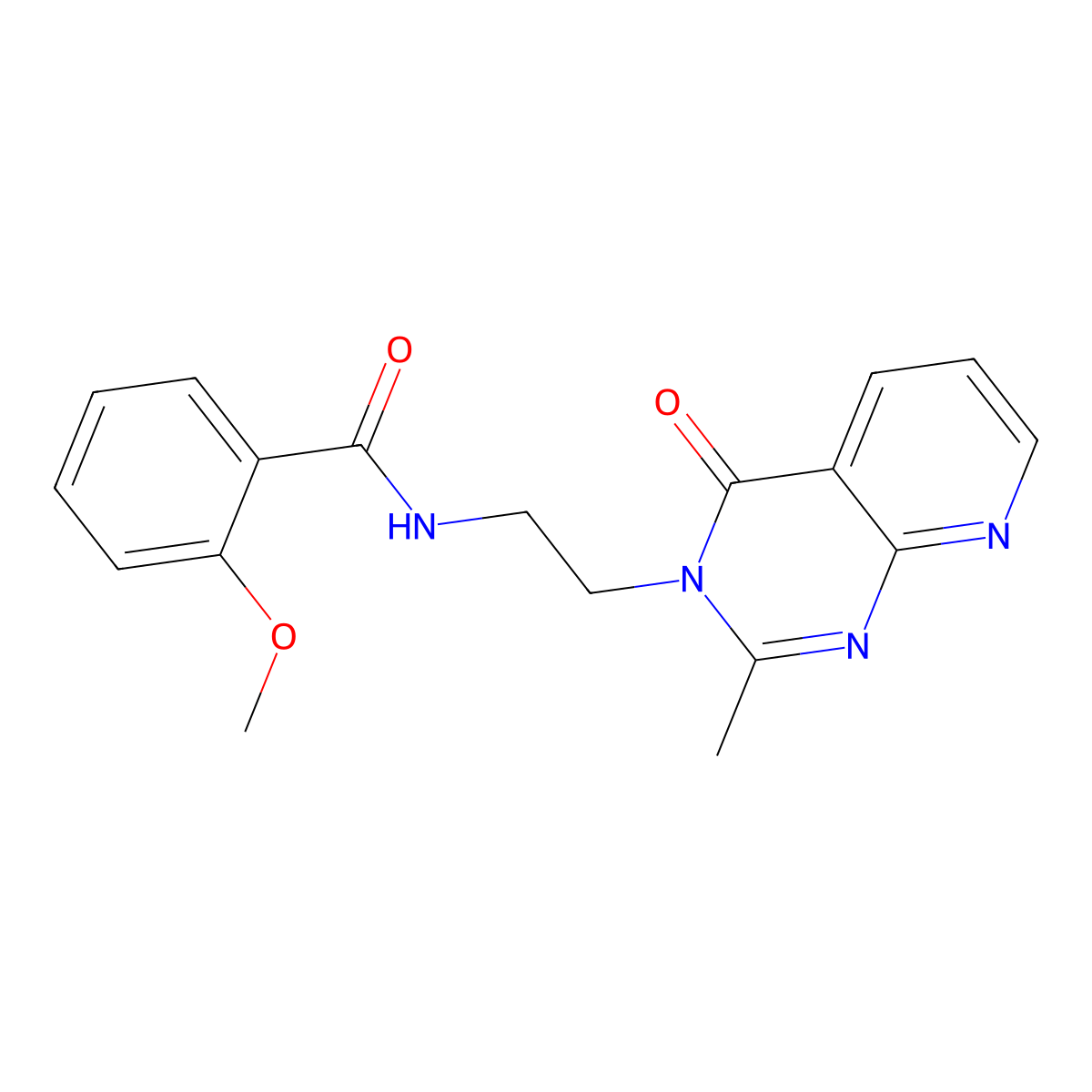 2-methoxy-N-[2-(2-methyl-4-oxopyrido[2,3-d]pyrimidin-3(4H)-yl)ethyl]benzamide molecular structure, CAS 1442080-57-0