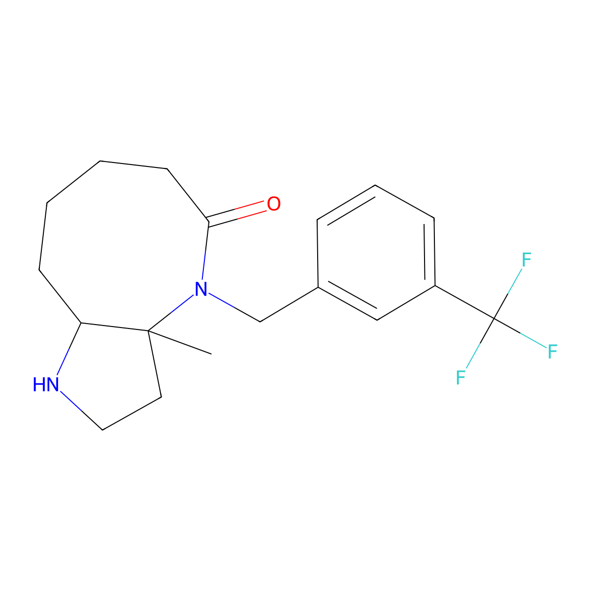 (3AS,9aS)-3a-Methyl-4-(3-trifluoromethyl-benzyl)-decahydro-1,4-diaza-cyclopentacycloocten-5-one molecular structure, CAS 1442080-81-0