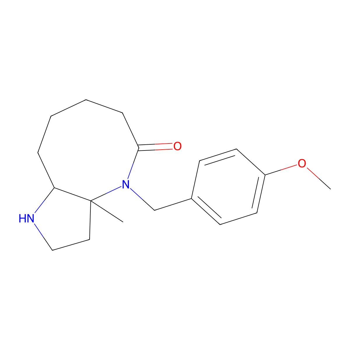 (3AS,9aS)-4-(4-Methoxy-benzyl)-3a-methyl-decahydro-1,4-diaza-cyclopentacycloocten-5-one molecular structure, CAS 1442080-83-2