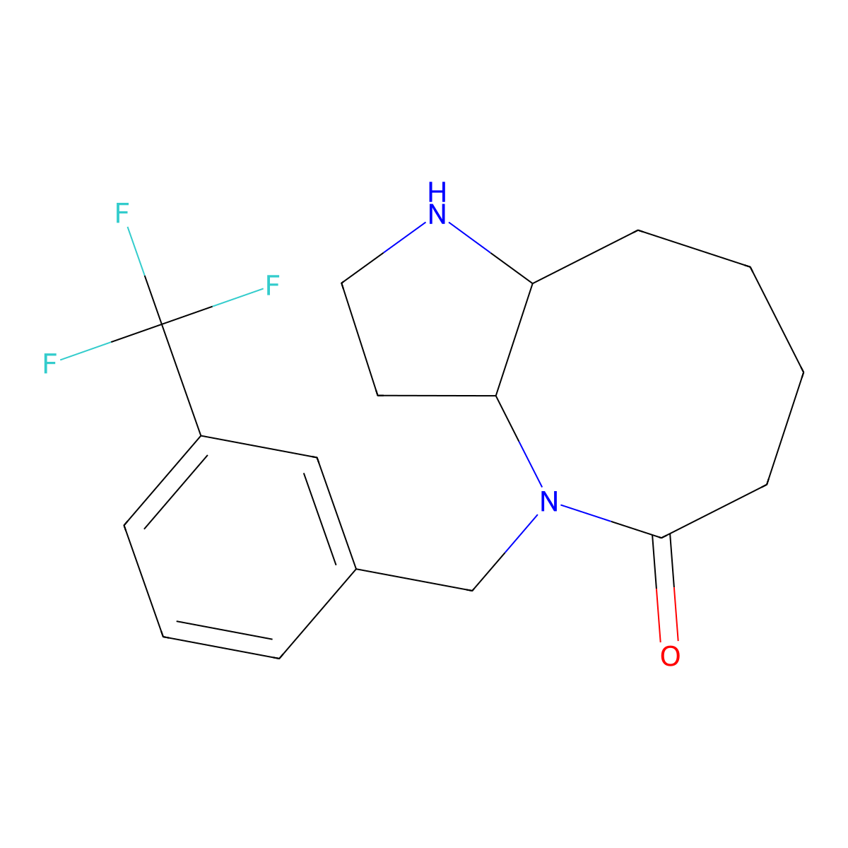 (3AS,9aR)-4-(3-Trifluoromethyl-benzyl)-decahydro-1,4-diaza-cyclopentacycloocten-5-one molecular structure, CAS 1442080-88-7