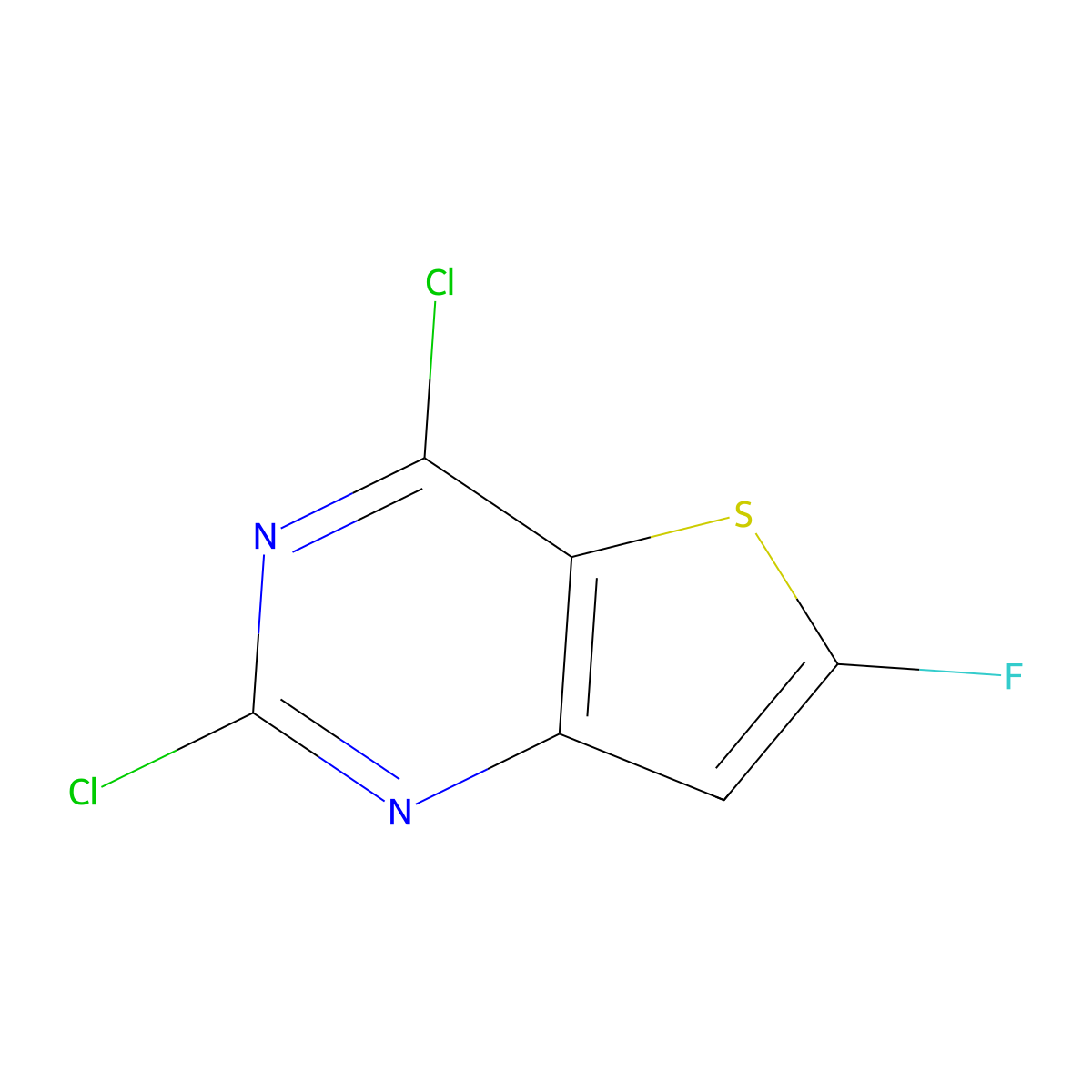 2,4-Dichloro-6-fluorothieno[3,2-d]pyrimidine molecular structure, CAS 1442082-87-2
