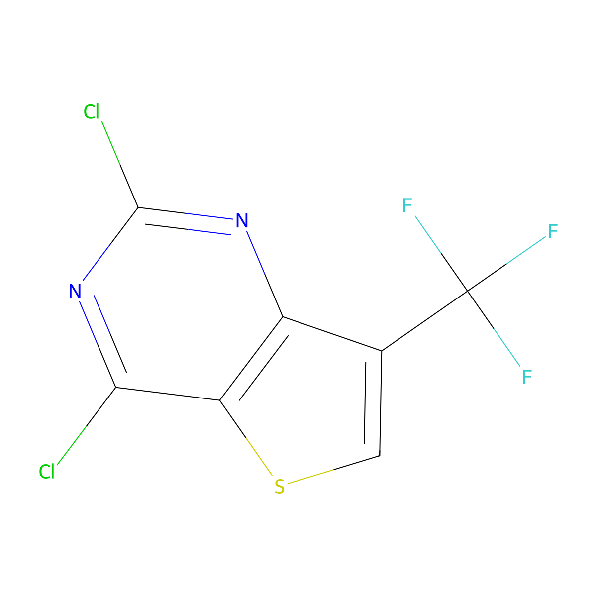 2,4-Dichloro-7-(trifluoromethyl)thieno[3,2-d]pyrimidine molecular structure, CAS 1442083-00-2