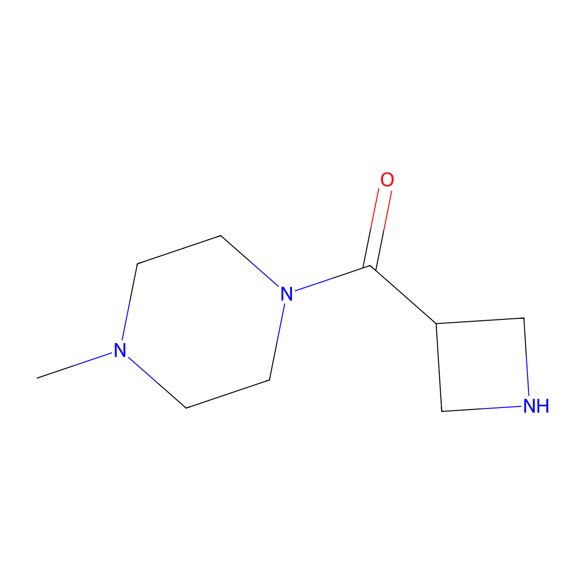 Azetidin-3-yl(4-methylpiperazin-1-yl)methanone molecular structure, CAS 1442089-41-9