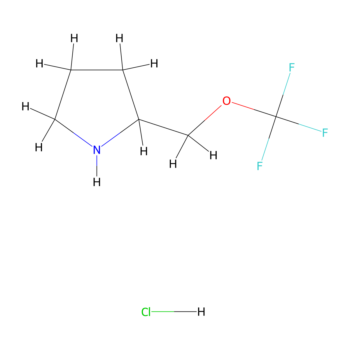2-((Trifluoromethoxy)methyl)pyrrolidine hydrochloride molecular structure, CAS 1442091-64-6