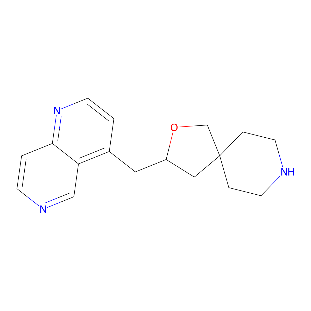 3-((1,6-Naphthyridin-4-yl)methyl)-2-oxa-8-azaspiro[4.5]decane molecular structure, CAS 1442091-69-1