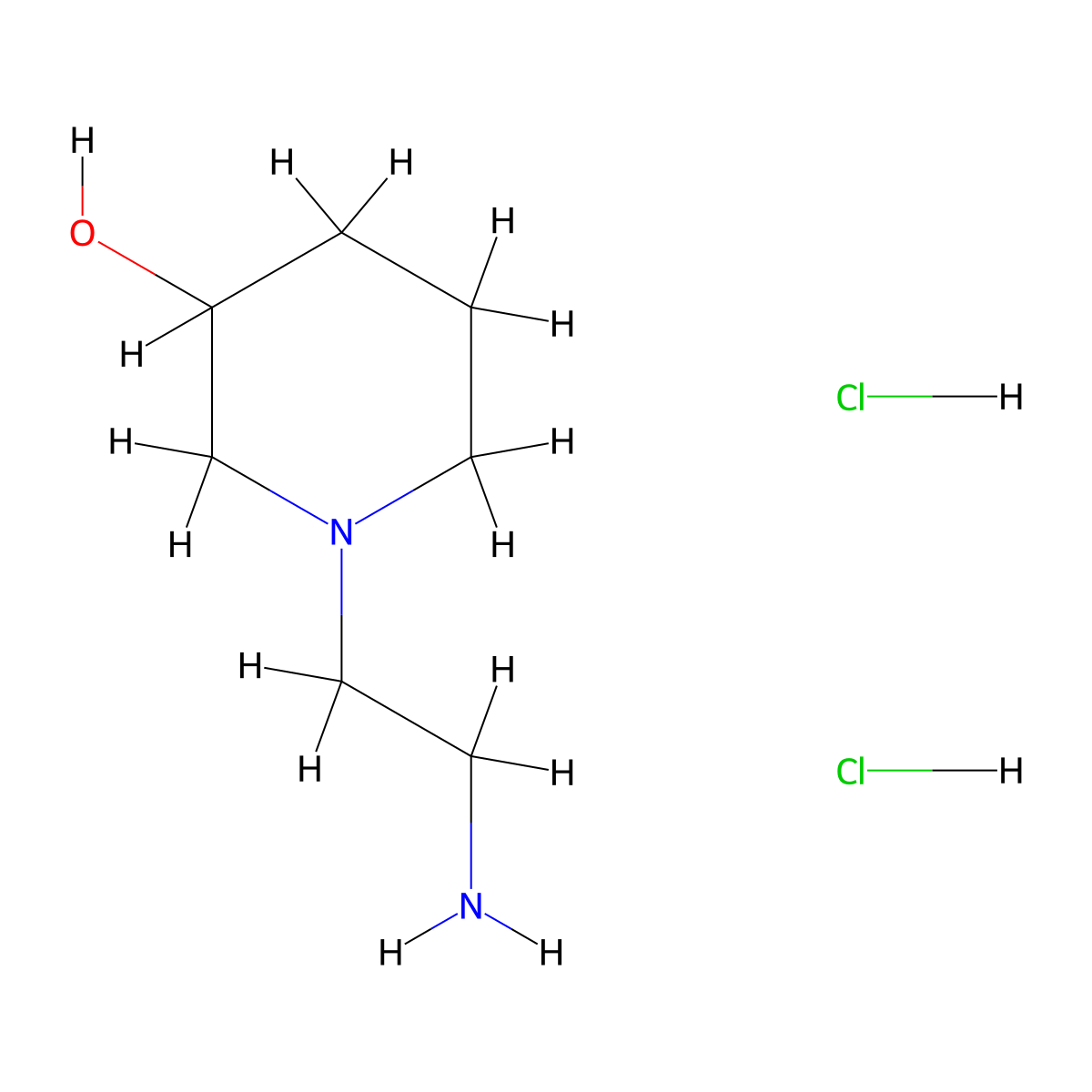 1-(2-Aminoethyl)piperidin-3-ol dihydrochloride molecular structure, CAS 1442093-03-9