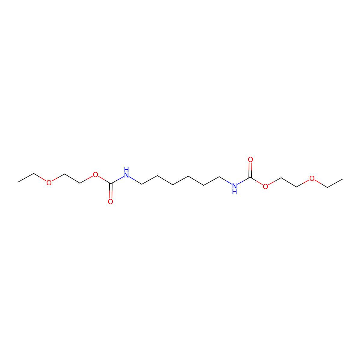2-ethoxyethyl N-[6-(2-ethoxyethoxycarbonylamino)hexyl]carbamate molecular structure, CAS 144210-57-1