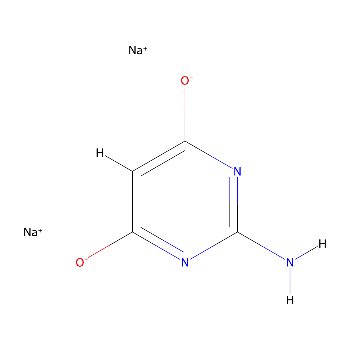 2-Amino-6-hydroxy-3,4-dihydropyrimidin-4-one disodium hydride molecular structure, CAS 1442108-94-2