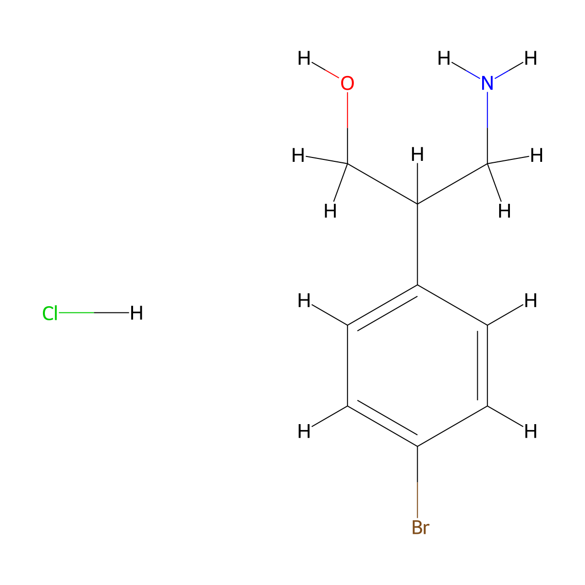 (R)-3-Amino-2-(4-bromo-phenyl)-propan-1-ol hydrochloride molecular structure, CAS 1442113-12-3