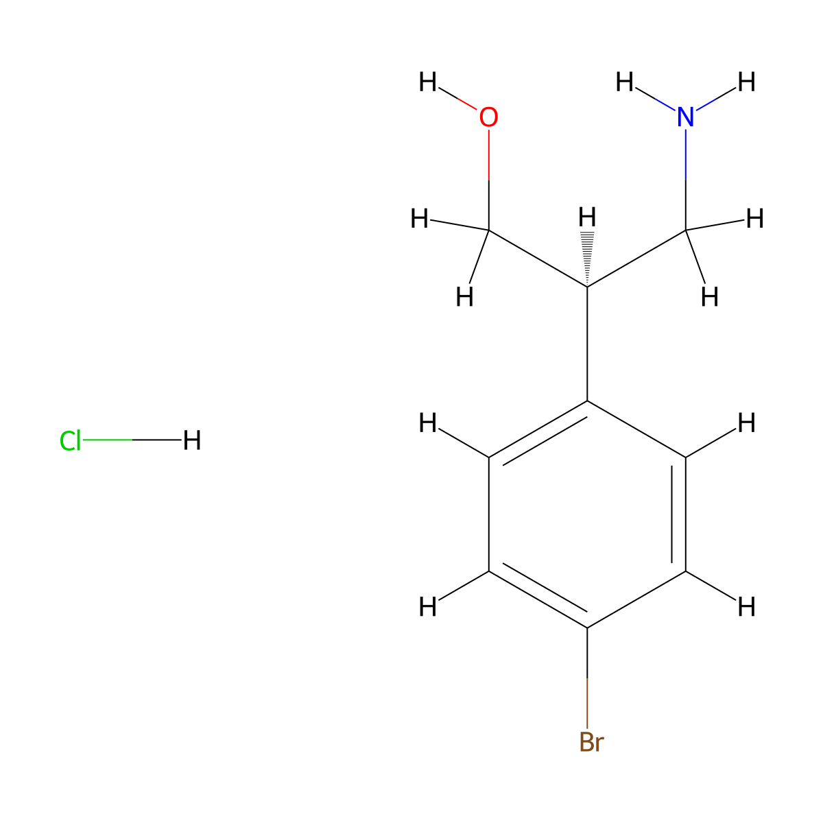 (R)-3-Amino-2-(4-bromo-phenyl)-propan-1-ol, hydrochloride molecular structure, CAS 1442114-36-4