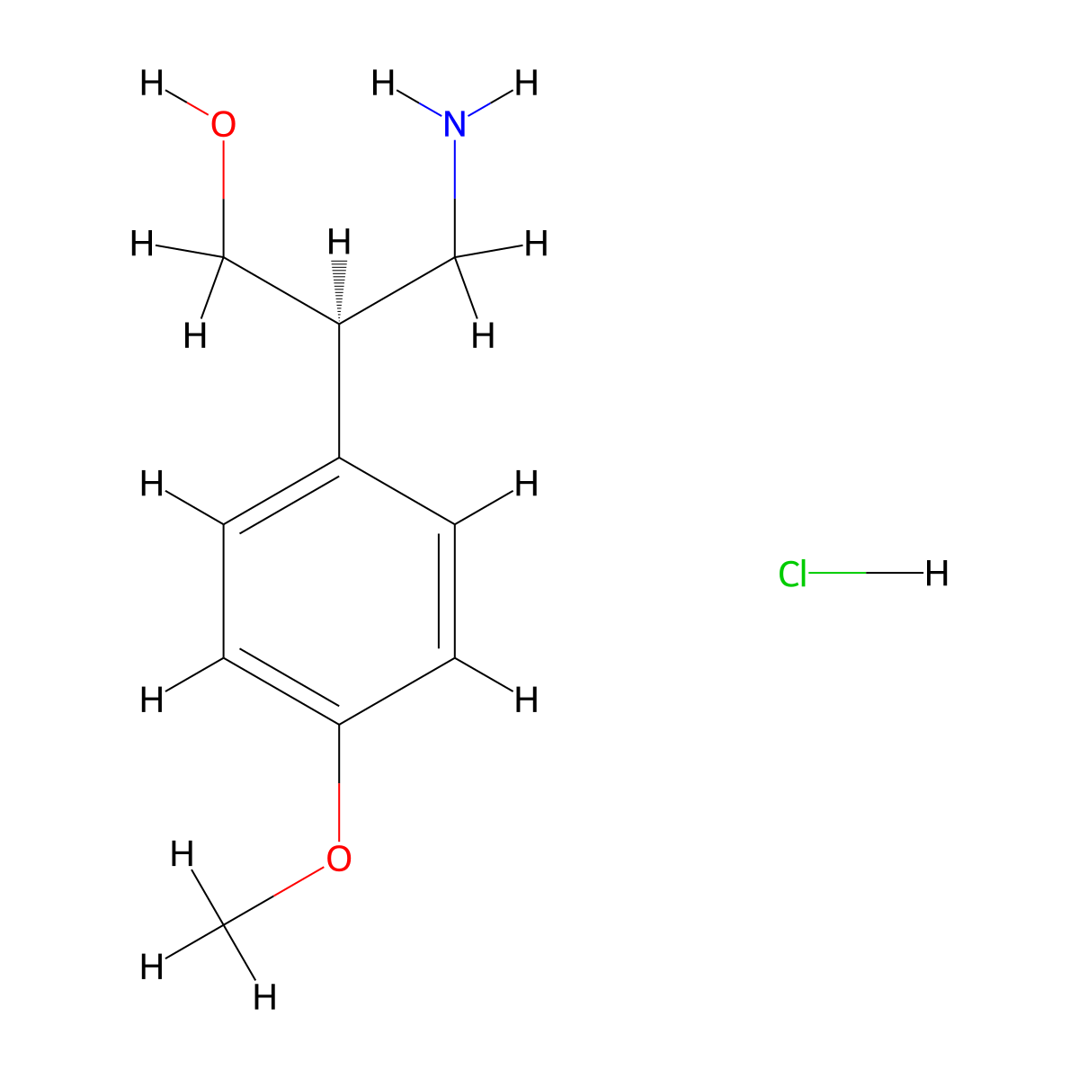 (R)-3-Amino-2-(4-methoxy-phenyl)-propan-1-ol, hydrochloride molecular structure, CAS 1442114-44-4