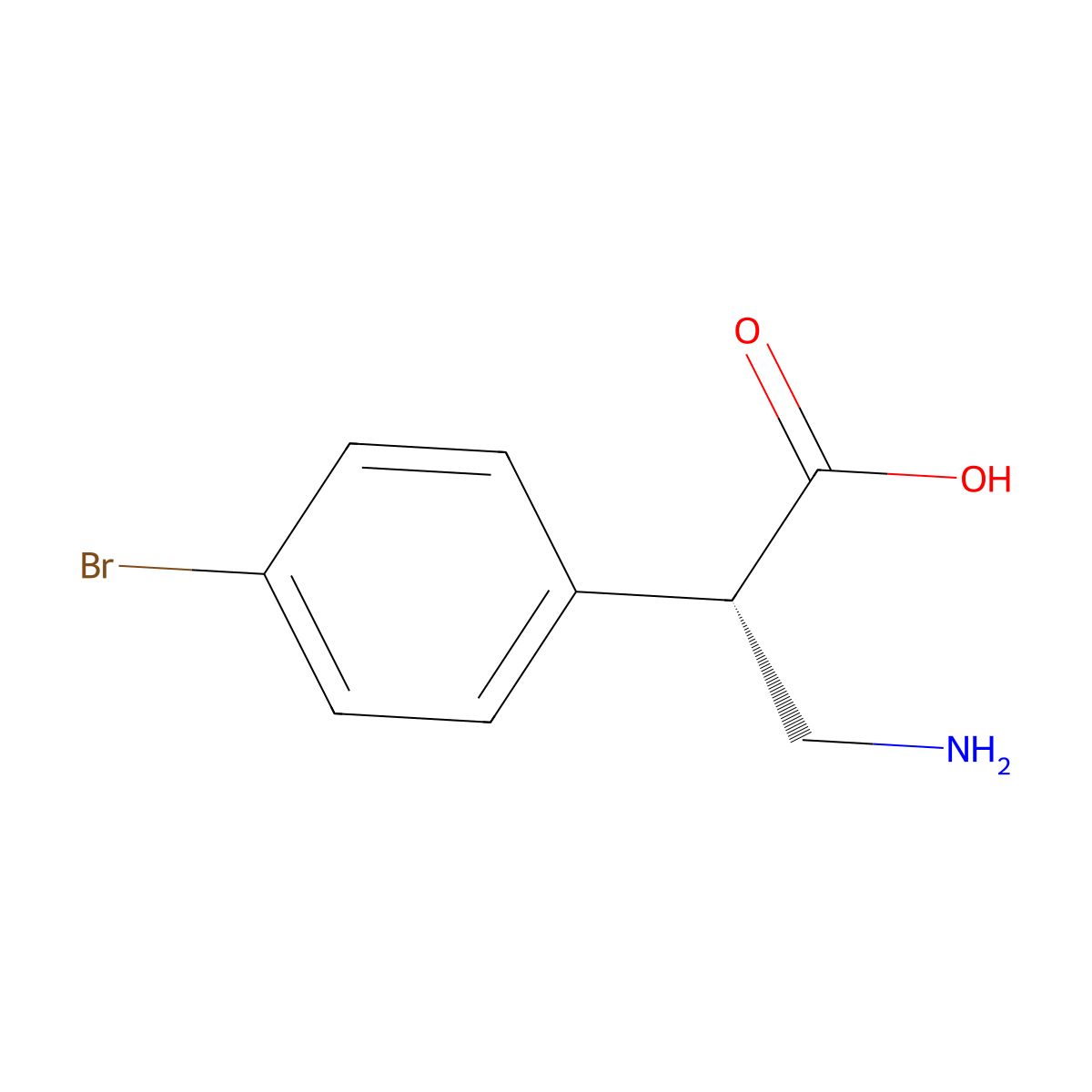 (2S)-3-amino-2-(4-bromophenyl)propanoic acid molecular structure, CAS 1442114-45-5