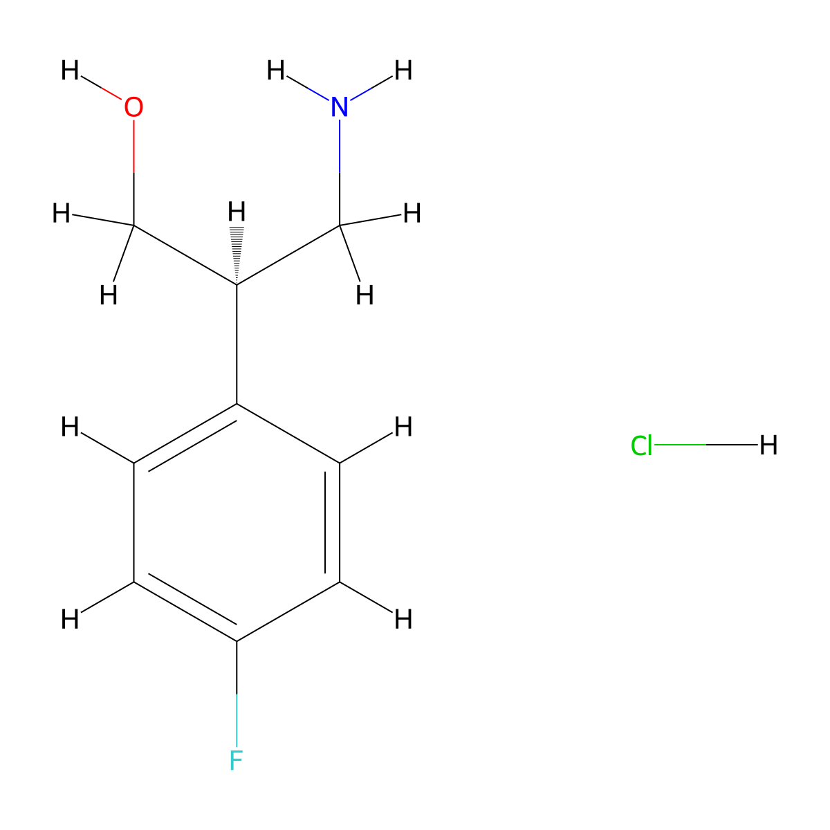 (R)-3-Amino-2-(4-fluoro-phenyl)-propan-1-ol, hydrochloride molecular structure, CAS 1442114-51-3