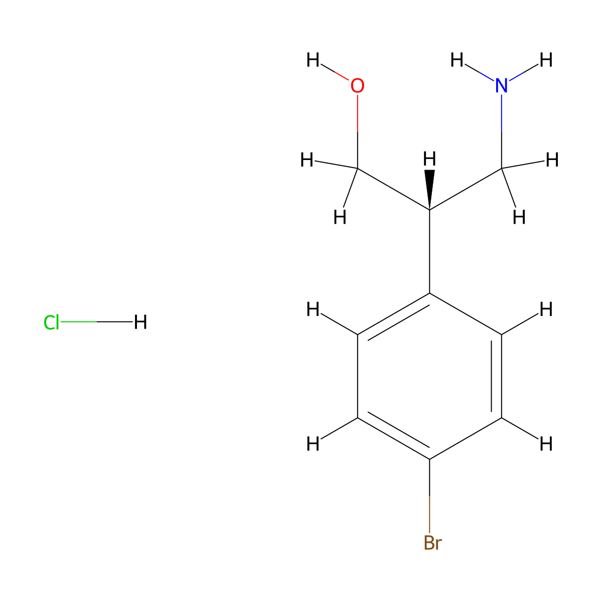 (S)-3-Amino-2-(4-bromo-phenyl)-propan-1-ol, hydrochloride molecular structure, CAS 1442114-60-4