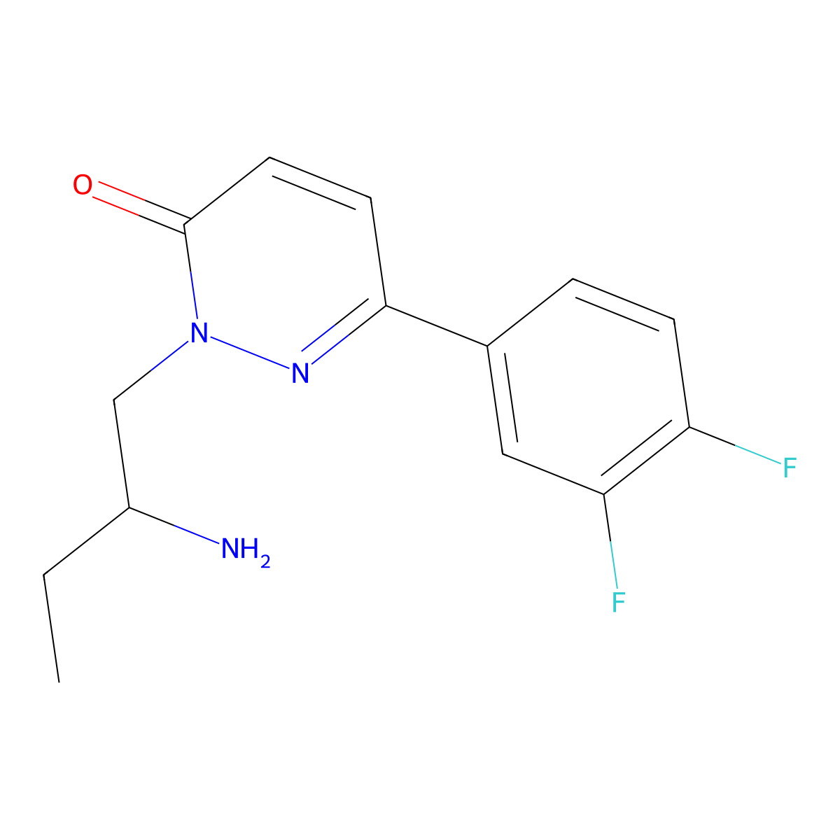 2-[(2S)-2-Aminobutyl]-6-(3,4-difluorophenyl)pyridazin-3(2H)-one molecular structure, CAS 1442114-67-1