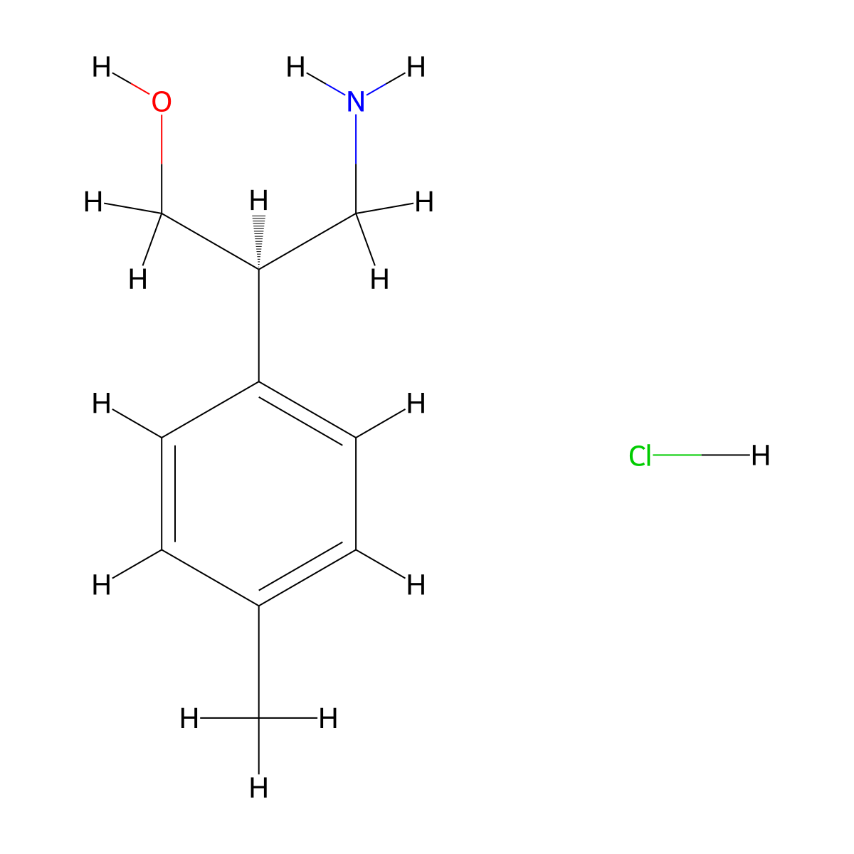 (R)-3-Amino-2-p-tolyl-propan-1-ol, hydrochloride molecular structure, CAS 1442114-69-3