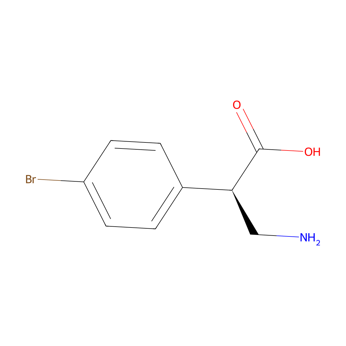 (2R)-3-amino-2-(4-bromophenyl)propanoic acid molecular structure, CAS 1442114-70-6